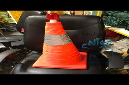 مانع مخروطی تاشو چراغ دار