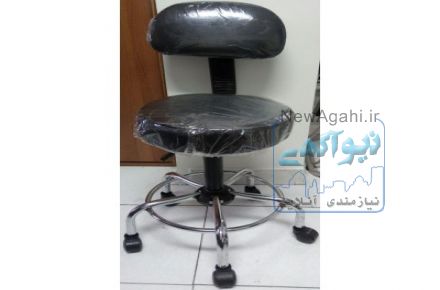 صندلی تابوره پشتی دار و جک دار چرمی