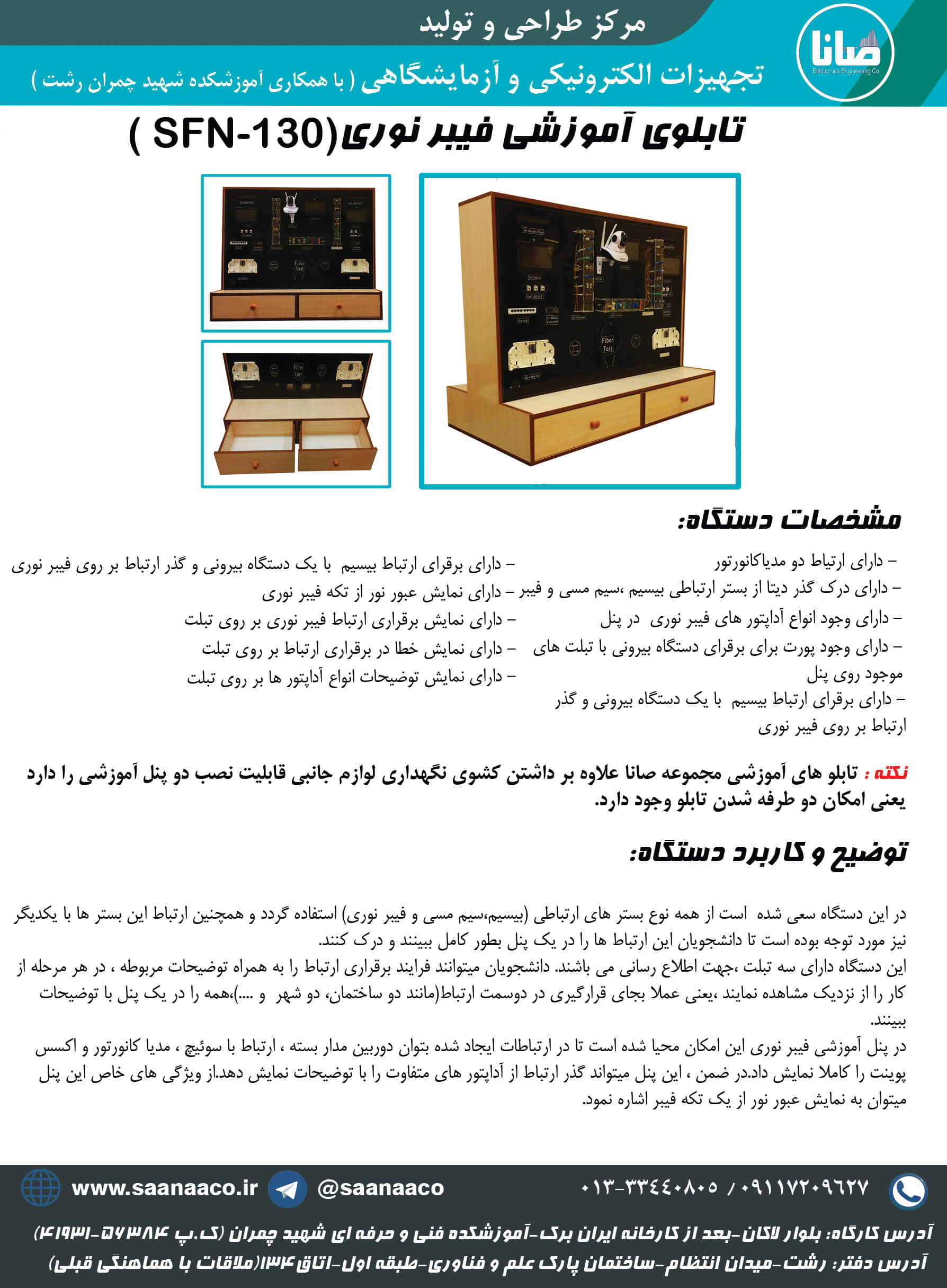 تولید تابلو اموزشی فیبرنوری