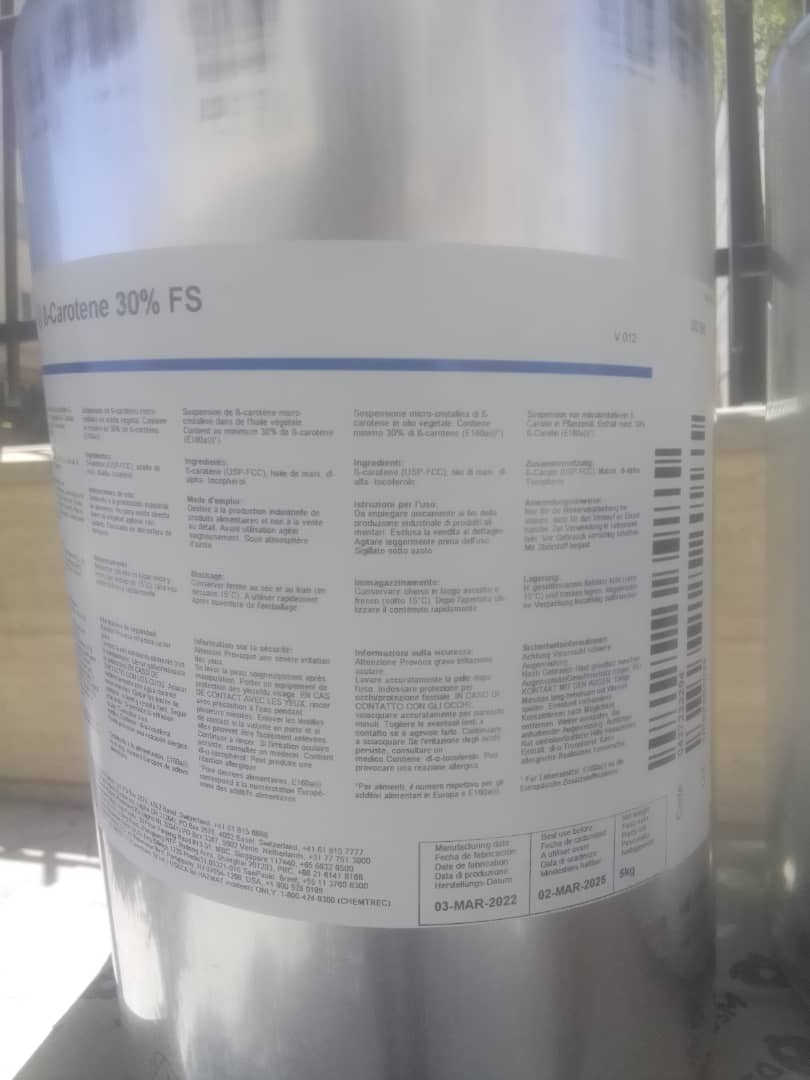 نمایندگی انحصاری فروش انواع بتاکاروتن 10 و 30 درصد شرکت DSM و BASF