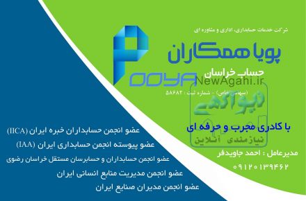 شرکت خدمات حسابداری، مالی و مشاوره ای پویا همکاران حساب خراسان