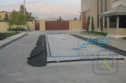 طراحي نوين و نصب باسكول هاي بتن فلز پيش ساخته جديد با فونداسيون قابل جابجايي ، باسكول مركب جاده اي