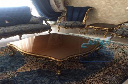 مبل 7 نفره ورق طلا ومیز نهارخوری
