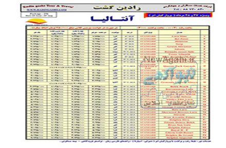 تور آنتالیا ویژه 27 و 28 مرداد 96