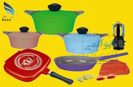 سرویس قابلمه چدن-سرامیکی رنگی