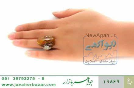 انگشتر کهربا حشره ای بولونی لهستان ملکه طرح ستاره زنانه - کد 19869