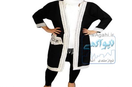  مانتو مشکی اسپرت شانتون مدل رعنا