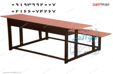 میز و نیمکت ام دی اف سه نفره