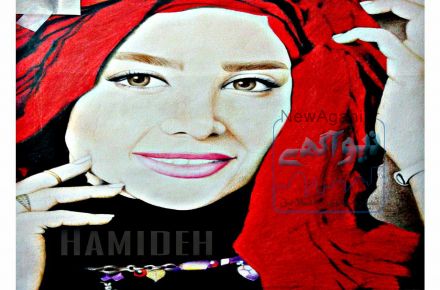  طراحی چهره سیاه قلم و مداد رنگی