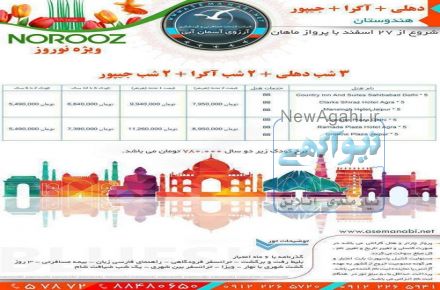 تور هند با پرواز ماهان 7 شب و 8 روز ویژه نوروز