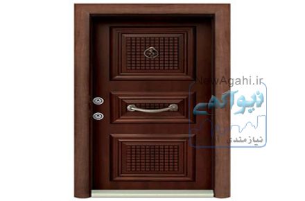 درب ضد سرقت برجسته آبنوس روکش راش رنگ ترک درجه یک