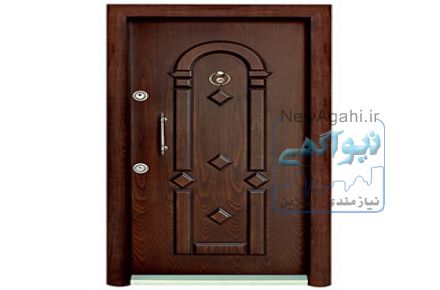 درب ضد سرقت برجسته آبنوس روکش راش رنگ ترک درجه یک