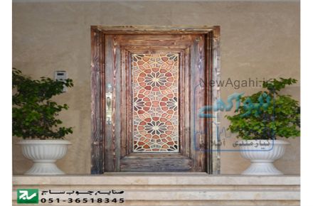درب چوبی ورودی ساختمان،آپارتمان و اماکن سنتی گره چینی