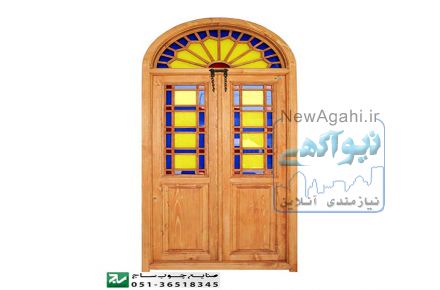 پنجره اُرُسی شیشه رنگی چوبی سنتی گره چینی مشبک