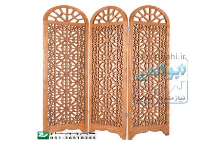 پارتیشن،کتابخانه،میز صندلی نماز چوبی سنتی گره چینی مشبک
