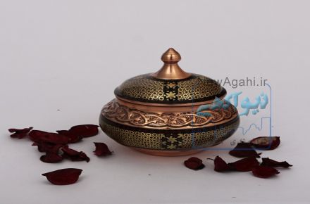 قندان مسی خاتم